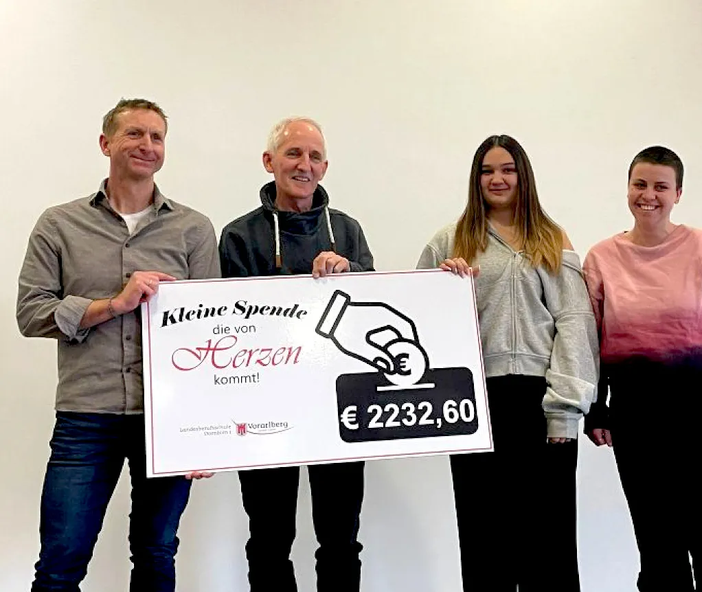 Spendenaktion Feb26 für TDD, Blockschule Dornbirn, Abteilung Bau und Baunebenberufe, Tischlereiberufe